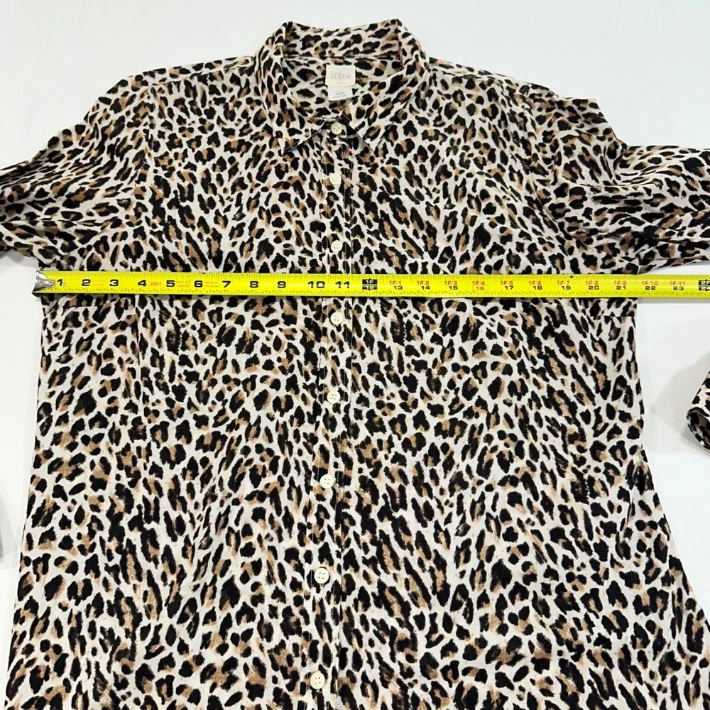 J.Crew The Perfect Shirt Women Large Leopard Print Cotton Button Down | Classic‎